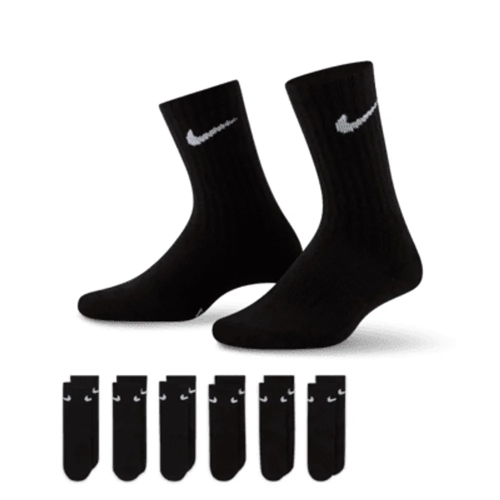  NIKE Unisex Performance Cushion No-Show Socks with Band (6  Pairs), Black/White, X-Small : Clothing, Shoes & Jewelry