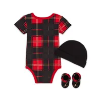 Jordan Plaid Bodysuit, Hat and Booties Box Set Baby Set. Nike.com