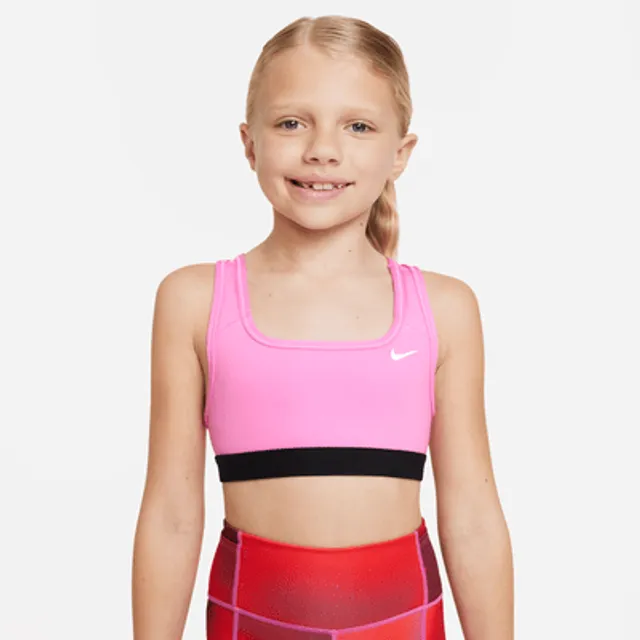 Nike Girl's Trophy Sports Bra Pink Salt/White LG (14-16 Big Kid