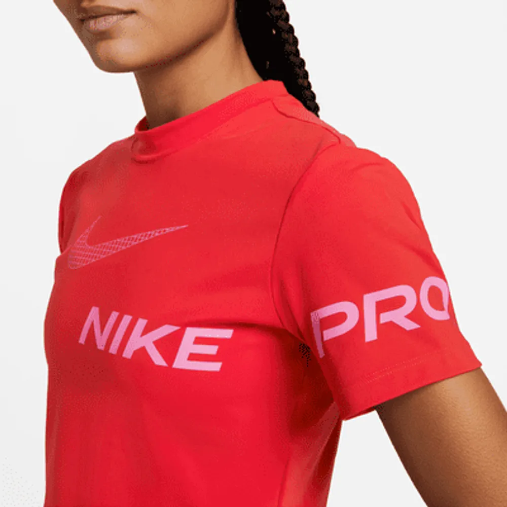Nike Pro Dri-FIT Women's Short-Sleeve Cropped Graphic Training Top. Nike.com