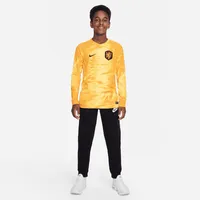 Netherlands 2022/23 Stadium Home Big Kids' Nike Dri-FIT Long-Sleeve Soccer Jersey. Nike.com