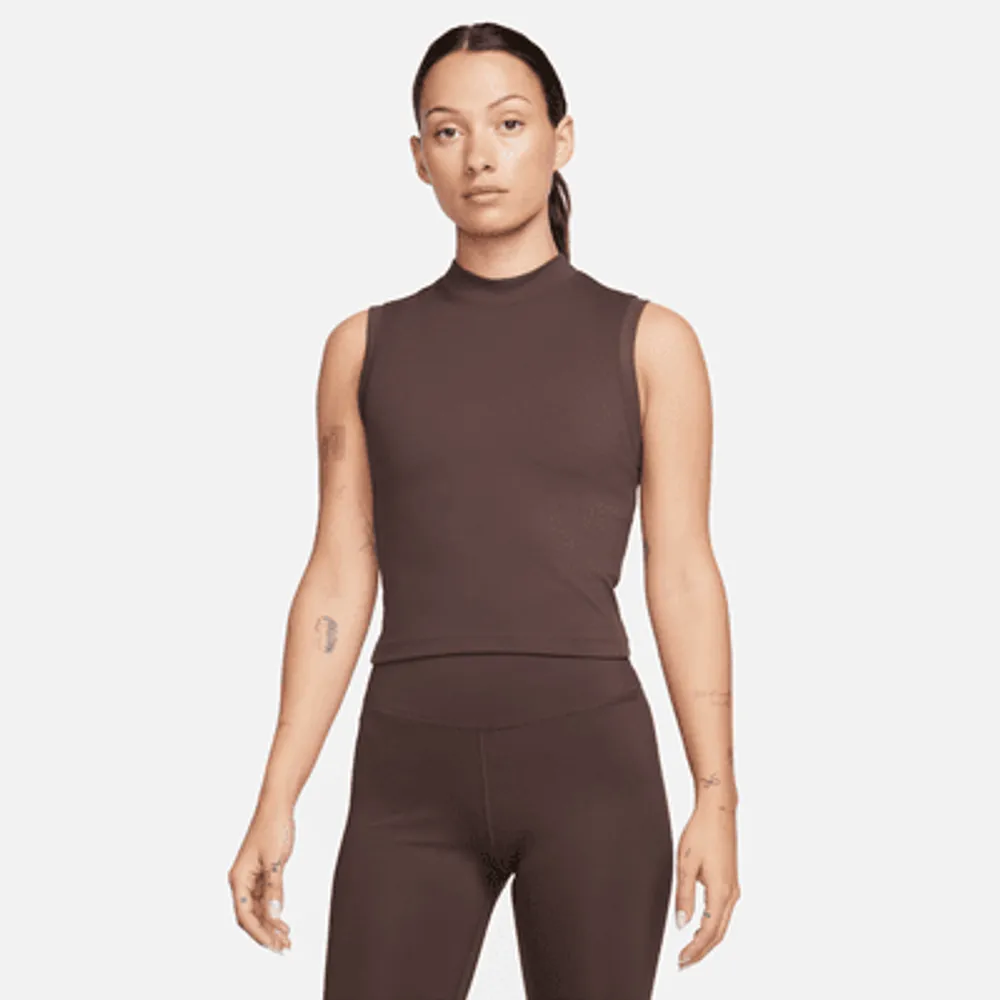 Nike One Fitted Women's Dri-FIT Mock-Neck Cropped Tank Top. Nike