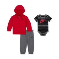 Nike Baby (0-9M) Stripe Bodysuit, Hoodie and Joggers Set. Nike.com