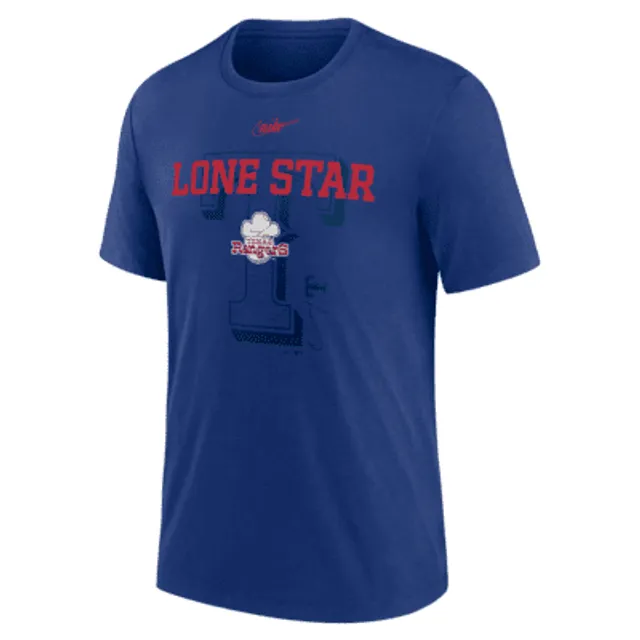 Men's Majestic Royal Texas Rangers Ready to Play The Lone Star State T-Shirt Size: Small