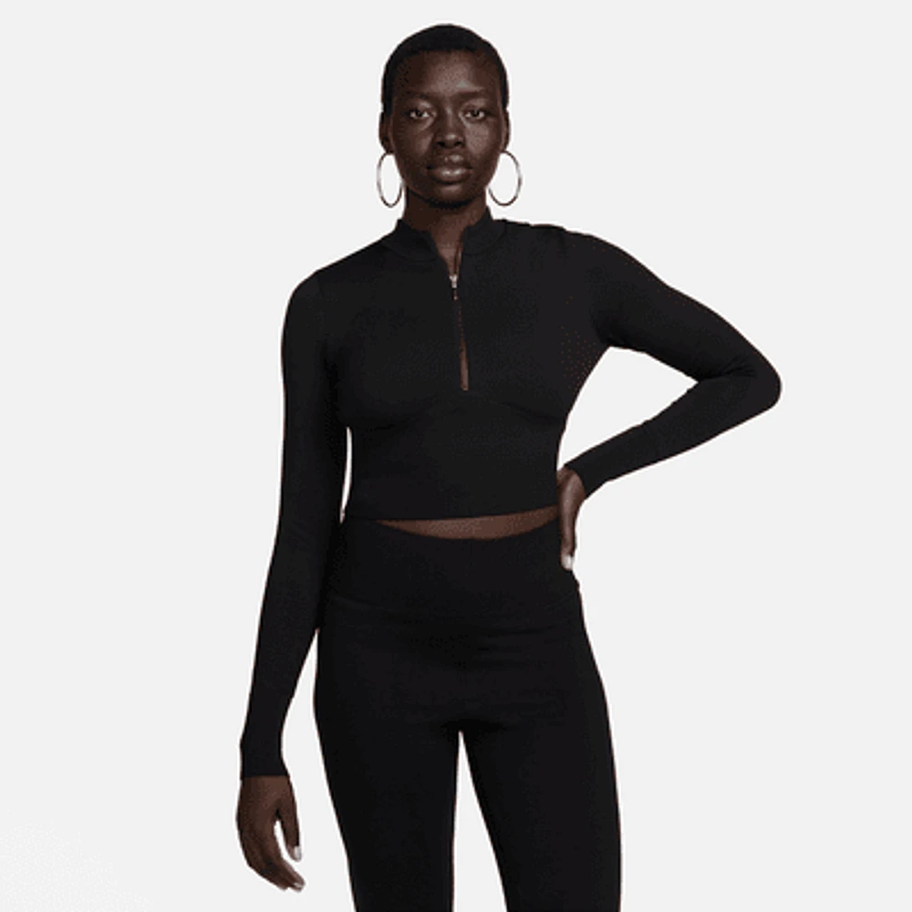 Nike Sportswear Chill Knit Women's Slim Long-Sleeve Cropped Sweater 1/2-Zip Top. Nike.com