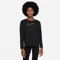 Nike Dri-FIT One Big Kids' (Girls') Graphic Long-Sleeve Training Top. Nike.com