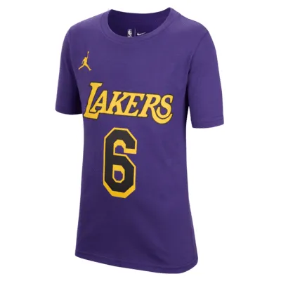 LeBron James Los Angeles Lakers Statement Edition Big Kids' (Boys') Jordan NBA T-Shirt. Nike.com
