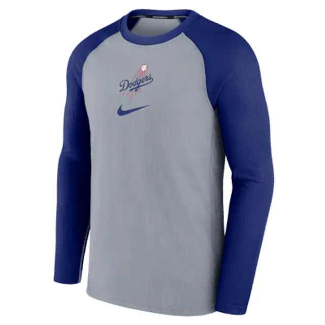 Men's Los Angeles Dodgers Nike Light Blue Tri-Blend 3/4-Sleeve Raglan T- Shirt