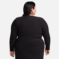 Nike Sportswear Chill Knit Women's Slim Full-Zip Ribbed Cardigan (Plus Size). Nike.com