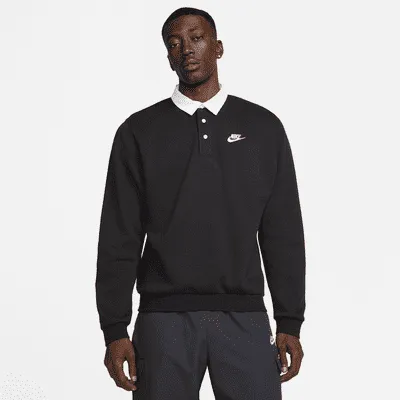 Nike Club Fleece Men's Brushed-Back Long-Sleeve Polo. Nike.com