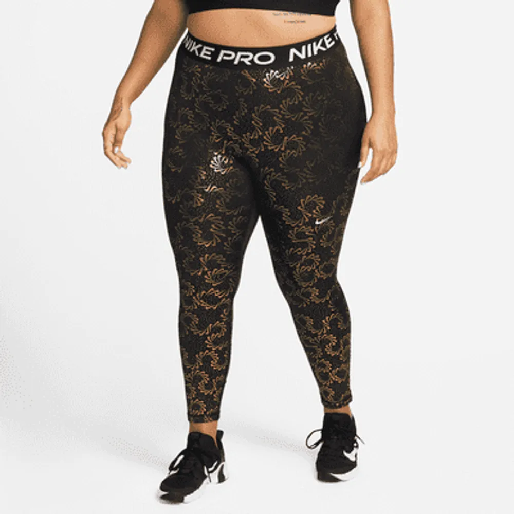 Nike Pro Women's Mid-Rise Allover Print Leggings (Plus Size). Nike.com