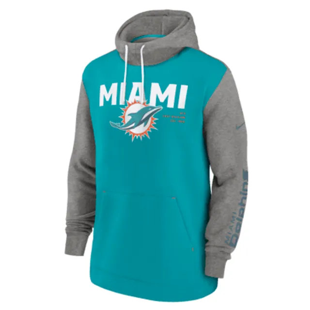 MIAMI DOLPHINS THROWBACK TEAM ISSUED NIKE DRI FIT HOODIE BIG MIDDLE LOGO 3XL