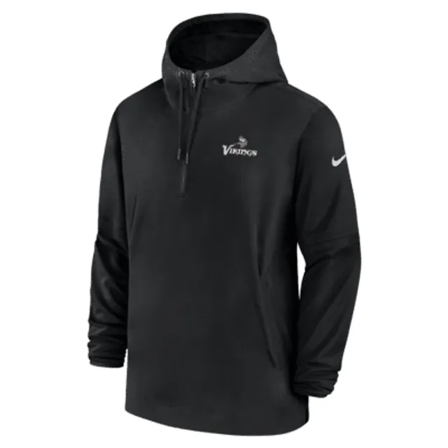 Detroit Lions Nike Sideline Half-Zip Hoodie - Black