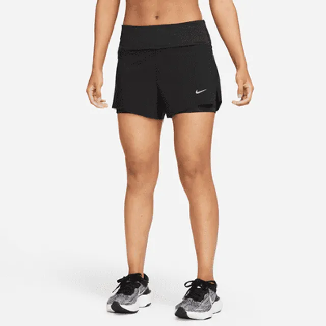 Nike Women's Tight Mid-Rise Ribbed-Panel Running Shorts with