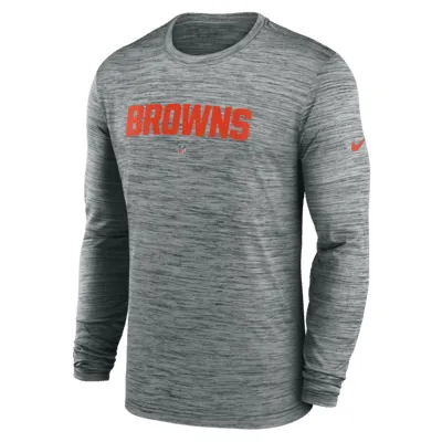 Nike Men's Dri-Fit Sideline Velocity (NFL Dallas Cowboys) Long-Sleeve T-Shirt in Grey, Size: XL | 00KX06G7RD-078