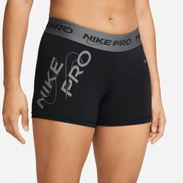 Nike Pro Women's Mid-Rise 3 Graphic Shorts.