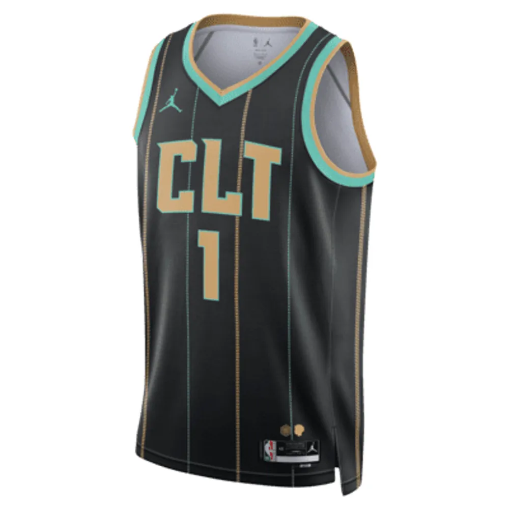Charlotte Hornets City Edition Men's Jordan NBA Long-Sleeve T-Shirt.