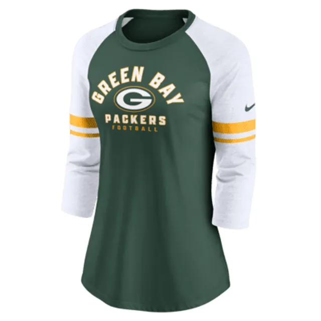 Green Bay Packers Nike Dri-Fit Cotton Long Sleeve Raglan T-Shirt