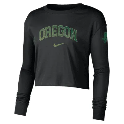 Nike College (Oregon) Women's Cropped Long-Sleeve T-Shirt. Nike.com