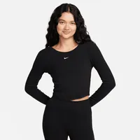 Nike Sportswear Chill Knit Women's Tight Scoop-Back Long-Sleeve Mini-Rib Top. Nike.com