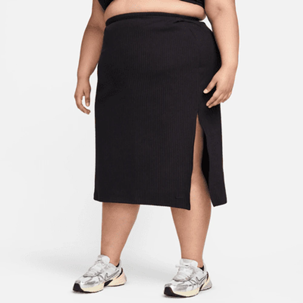 Nike Sportswear Chill Knit Women's Slim Midi Ribbed Skirt (Plus Size). Nike.com