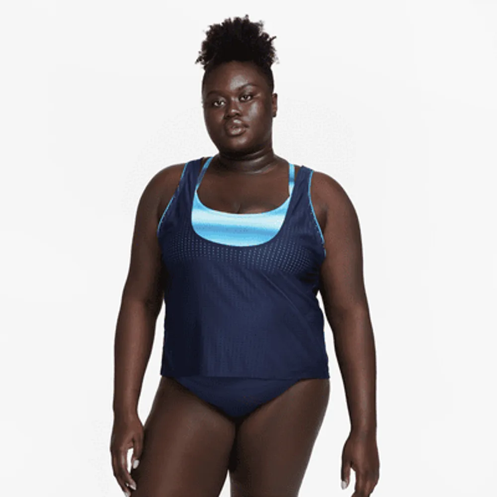 Nike Swim Women's Convertible Layered Tankini Top (Plus Size