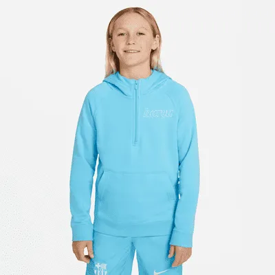 Sweat à capuche et demi-zip Nike Sportswear FC Barcelona pour Enfant plus âgé. FR