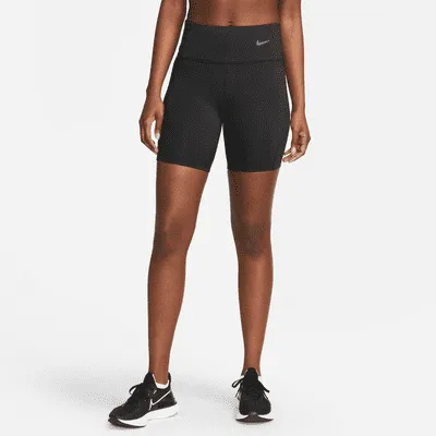 Nike Women's Tight Mid-Rise Ribbed-Panel Running Shorts with Pockets. Nike.com