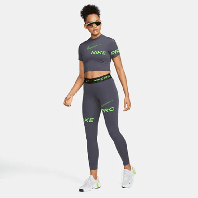 Nike Pro Dri-FIT Women's Short-Sleeve Cropped Graphic Training Top