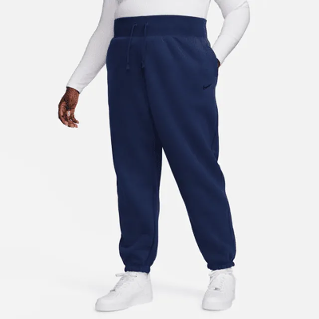 Nike Streetwear Oversized Fleece Wide Leg Sweatpants in Blue