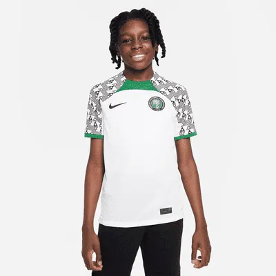 Nigeria 2022/23 Stadium Away Big Kids' Nike Dri-FIT Soccer Jersey. Nike.com