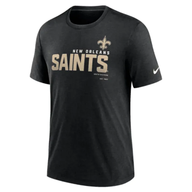 Men's Nike Black New Orleans Saints Rewind Logo Tri-Blend T-Shirt Size: Small