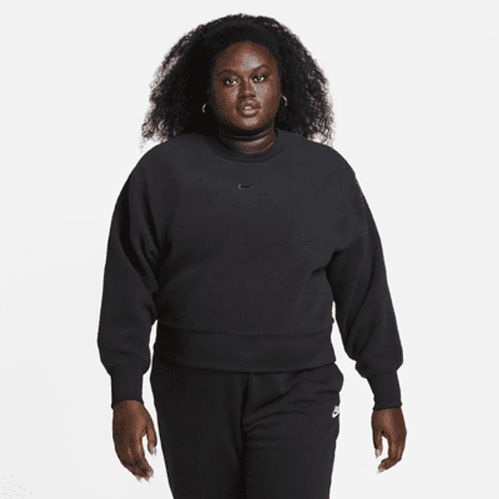 Nike Sportswear Plush Women's Oversized Crew-Neck Mod Crop Sweatshirt.