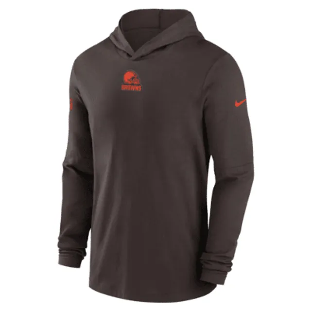 Nike Cleveland Browns Sideline Dri-fit Nfl Long-sleeve Hooded Top