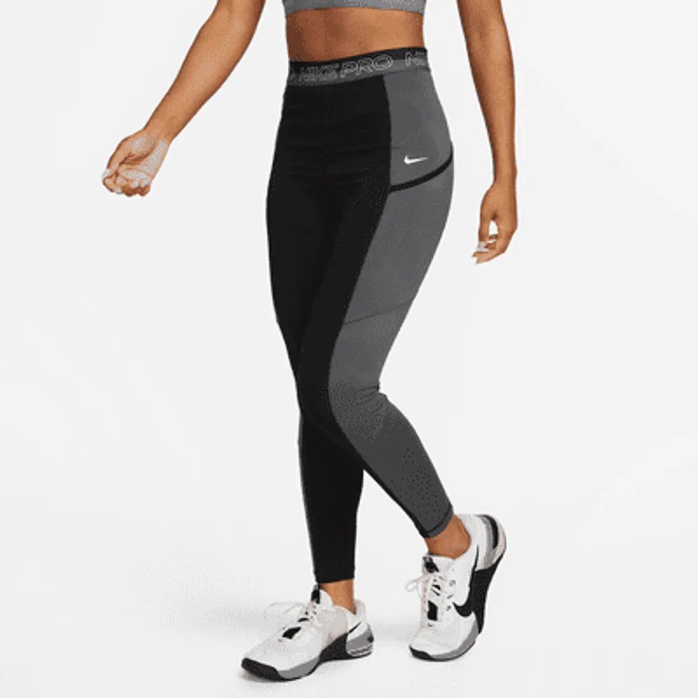 Nike Epic luxe running division leggings pink with reflective gray