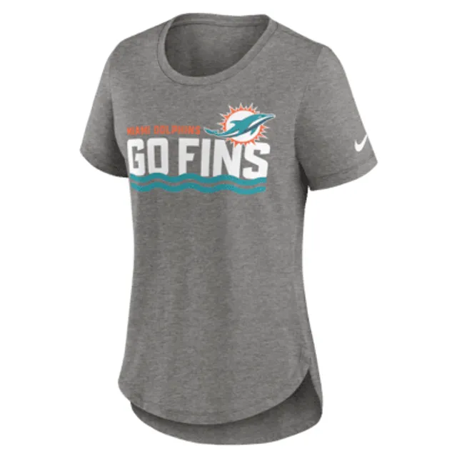 Nike Women's Fashion (NFL Miami Dolphins) High-Hip T-Shirt in Blue, Size: Large | NKZZ087K9P-06V