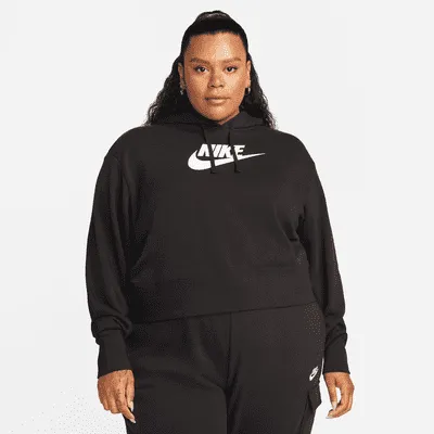 Nike Sportswear Club Fleece Women's Oversized Crop Graphic Hoodie (Plus Size). Nike.com