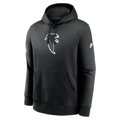 Atlanta Falcons Crucial Catch Club Nike Women's NFL Pullover Hoodie in Black, Size: Medium | 01F000AZU2-5WL