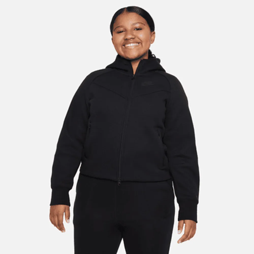 Nike - Women - Tech Fleece Full-Zip Hoodie - Red Stardust/Black