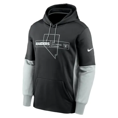 Las Vegas Raiders Color Block Men's Nike Therma NFL Pullover Hoodie. Nike.com