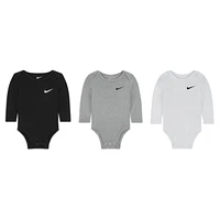 Nike Essentials Baby (0-9M) 3-Pack Long Sleeve Bodysuits. Nike.com