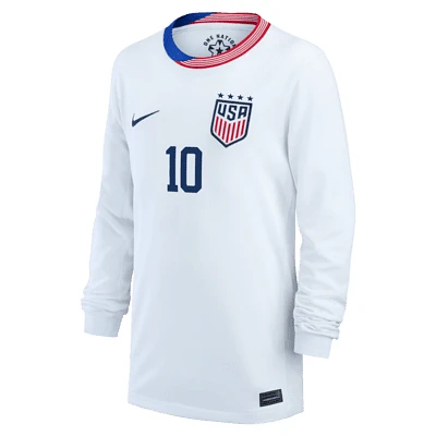 Lindsey Horan USWNT 2024 Stadium Home Big Kids' Nike Dri-FIT Long-Sleeve Soccer Jersey. Nike.com