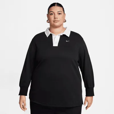 Nike Sportswear Essential Women's Oversized Long-Sleeve Polo (Plus Size). Nike.com