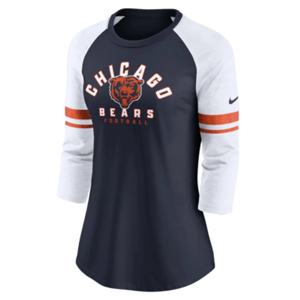 Chicago Bears Nike Dri-Fit Cotton Long Sleeve Raglan T-Shirt - Mens
