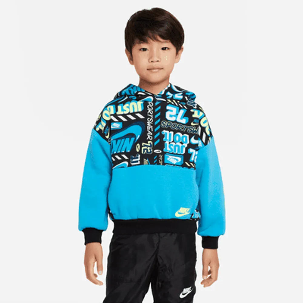 Nike Sportswear Printed Fleece Hoodie Little Kids' Hoodie. Nike.com