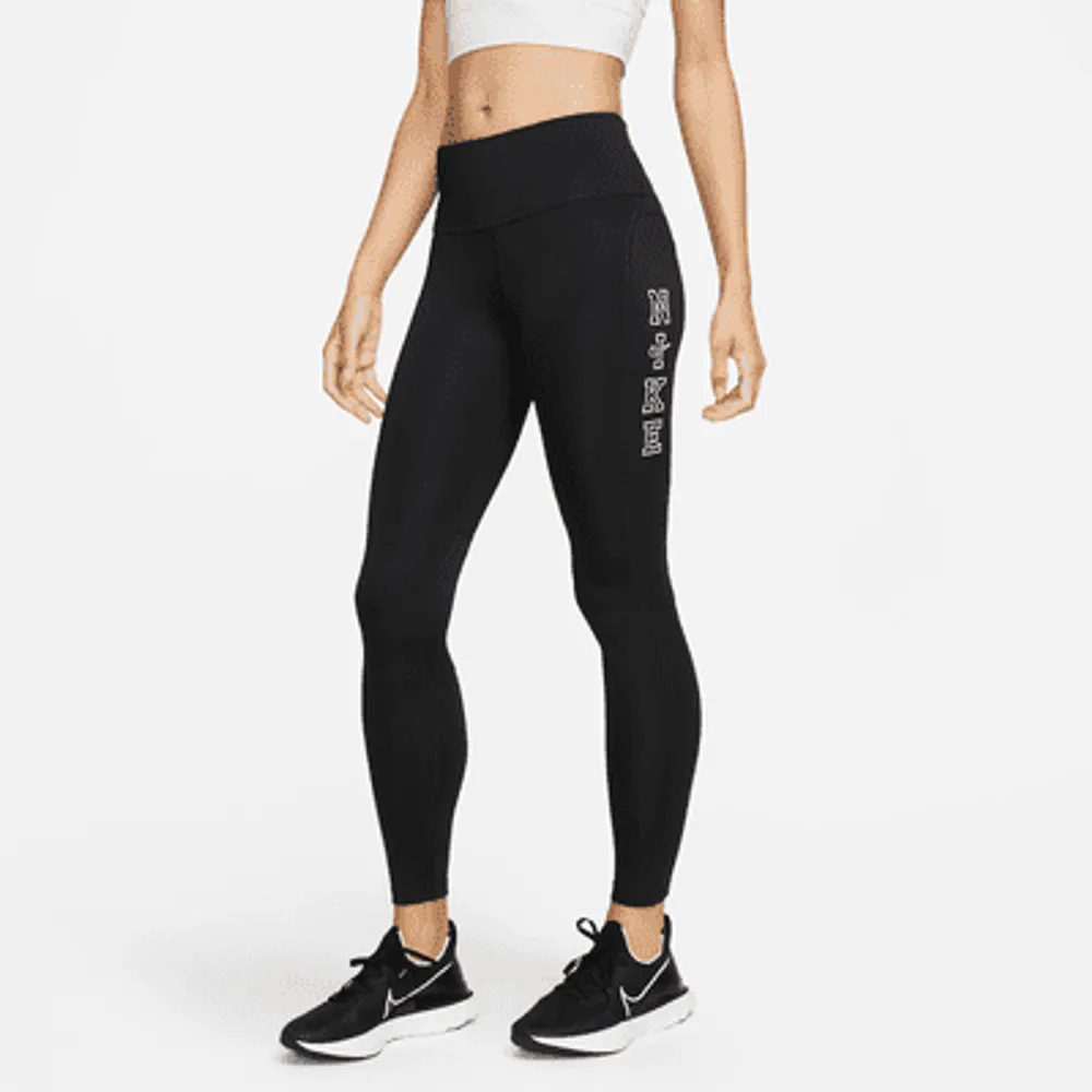 Nike Air Mid-Rise 7/8 Women's Running Leggings with Pockets -Black/Bla –  Gambol