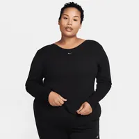 Nike Sportswear Chill Knit Women's Tight Scoop-Back Long-Sleeve Mini-Rib Top (Plus Size). Nike.com