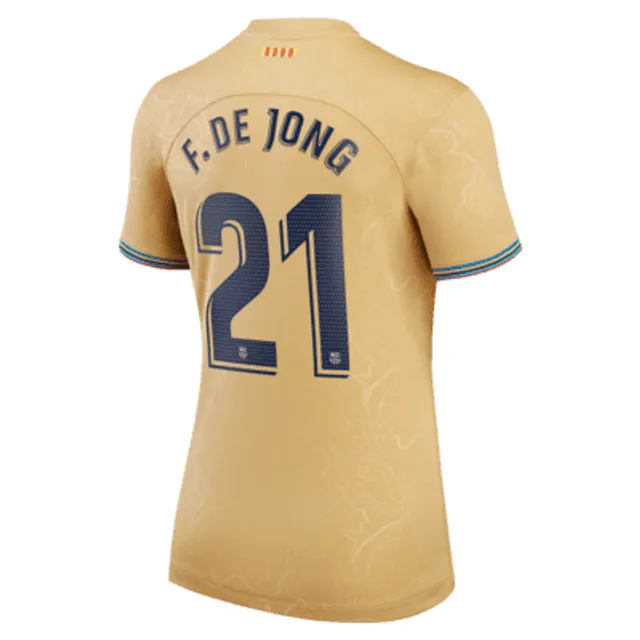 Men's Nike Frenkie de Jong Orange Netherlands National Team 2022/23 Home Breathe Stadium Replica Player Jersey