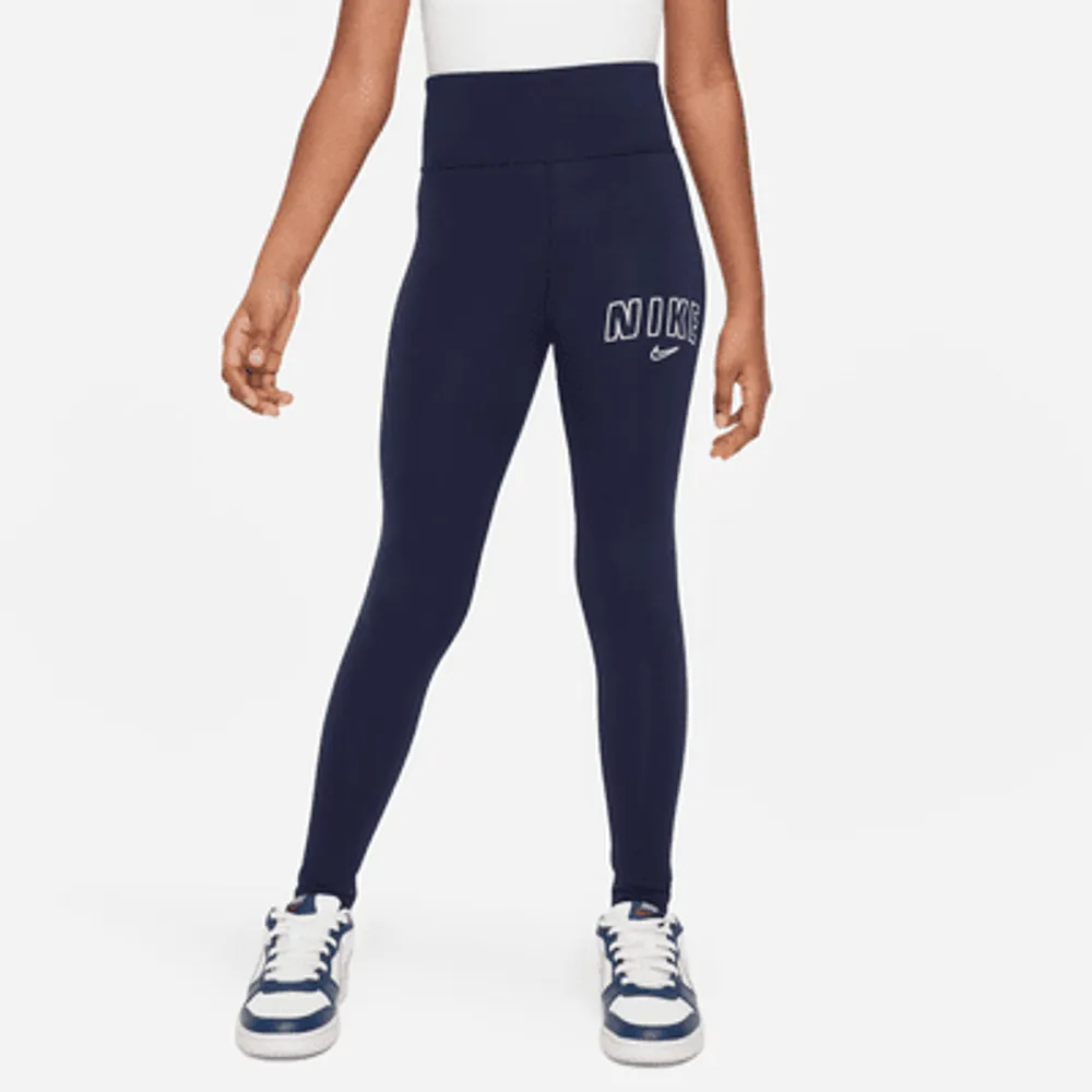 Nike, Sportswear Favorites Big Kids' (Girls') High-Waisted Leggings, Black/White