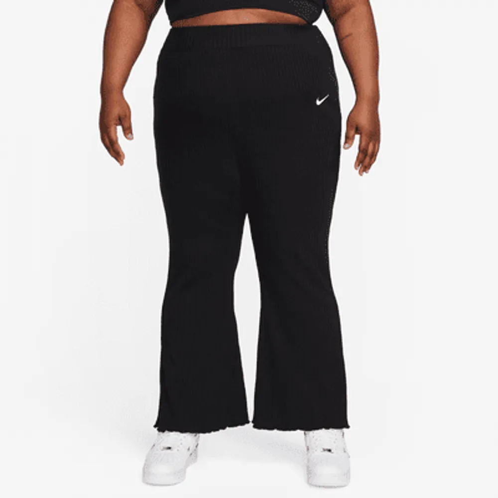 Nike Ribbed Jersey Wide Leg Pants - Hemp/white
